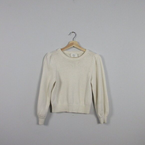 Aritzia Wilfred Seabrook Sweater Women’s XS Wool Ivory Cropped Pullover Knit 314 - Picture 1 of 11